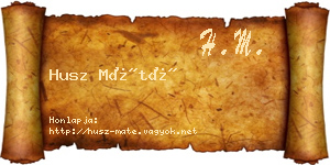 Husz Máté névjegykártya