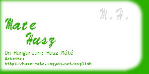 mate husz business card