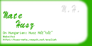 mate husz business card